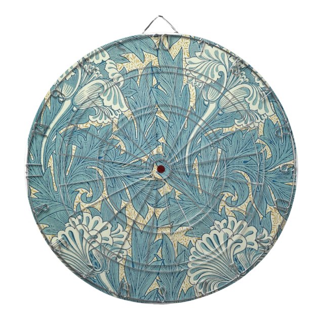 William Morris Classic Tulip Blue Floral Dartscheibe (vorne)