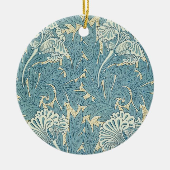 William Morris Classic Tulip Blue Floral Keramik Ornament (Vorne)