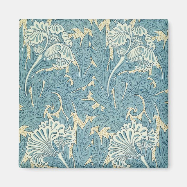 William Morris Classic Tulip Blue Floral Magnet (Vorne)