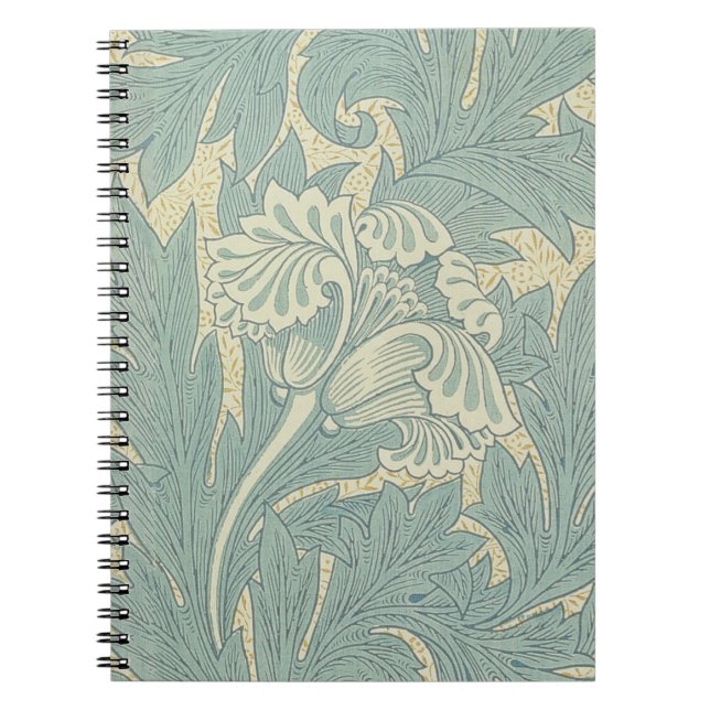 William Morris Classic Tulip Blue Floral Notizblock (Vorderseite)