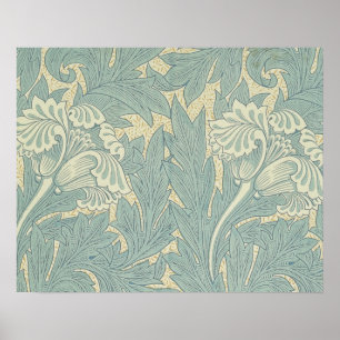 William Morris Classic Tulip Blue Floral Poster