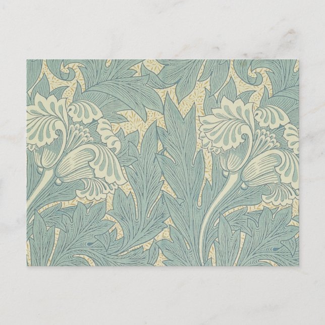 William Morris Classic Tulip Blue Floral Postkarte (Vorderseite)