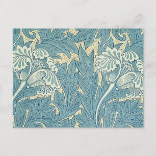 William Morris Classic Tulip Blue Floral Postkarte