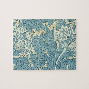 William Morris Classic Tulip Blue Floral Puzzle