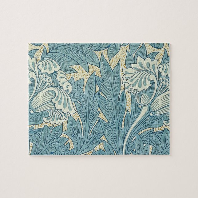 William Morris Classic Tulip Blue Floral Puzzle (Horizontal)