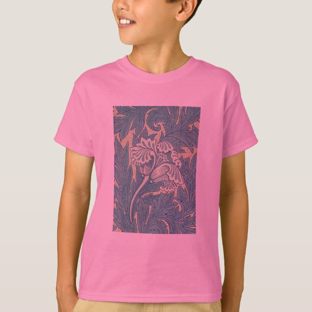 William Morris Classic Tulip Blue Floral T-Shirt (Vorderseite)