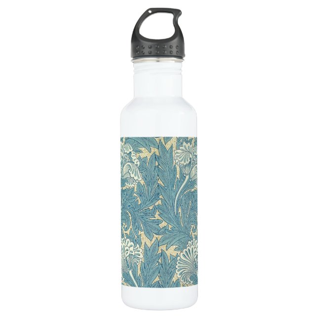 William Morris Classic Tulip Blue Floral Trinkflasche (Vorderseite)