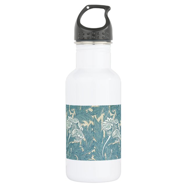 William Morris Classic Tulip Blue Floral Trinkflasche (Vorderseite)