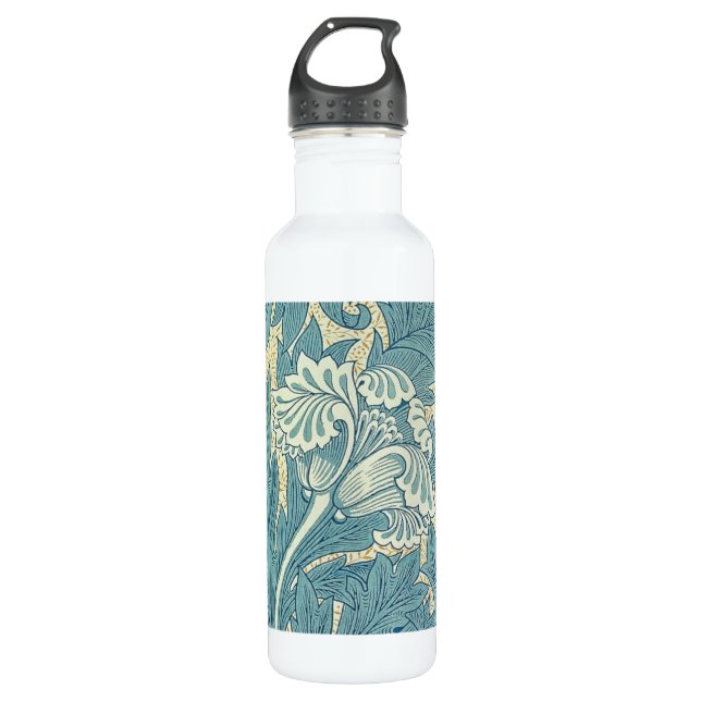 William Morris Classic Tulip Blue Floral Trinkflasche (Vorderseite)