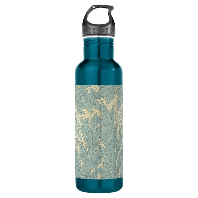 William Morris Classic Tulip Blue Floral Trinkflasche (Vorderseite)