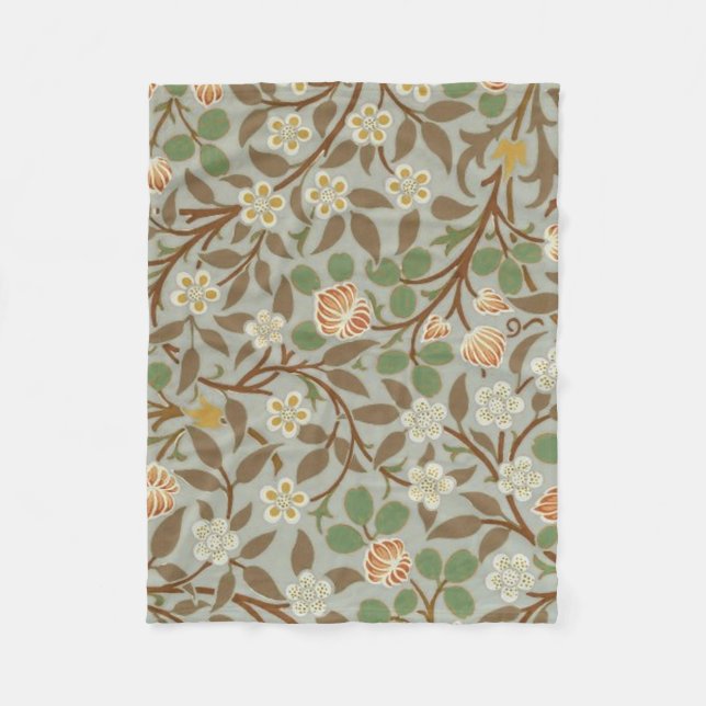 William Morris Clover Botanische Blume Fleecedecke (Vorderseite)