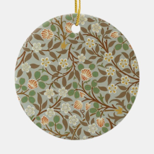 William Morris Clover Botanische Blume Keramik Ornament (Vorne)
