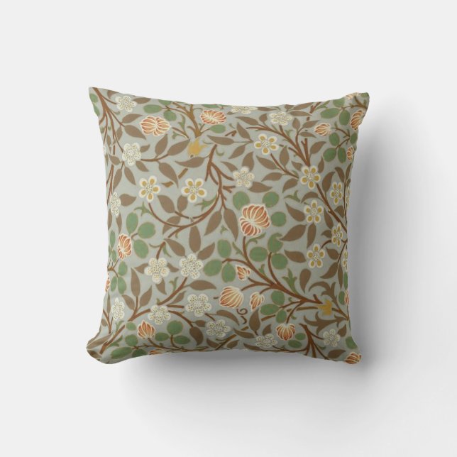 William Morris Clover Botanische Blume Kissen (Vorderseite)