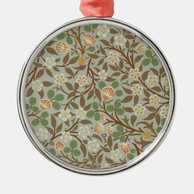 William Morris Clover Botanische Blume Ornament Aus Metall (Vorne)