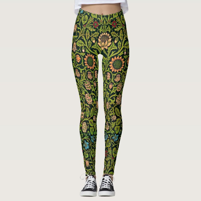 William Morris - Columbine, dark green, Case-Mate Leggings (Vorderseite)