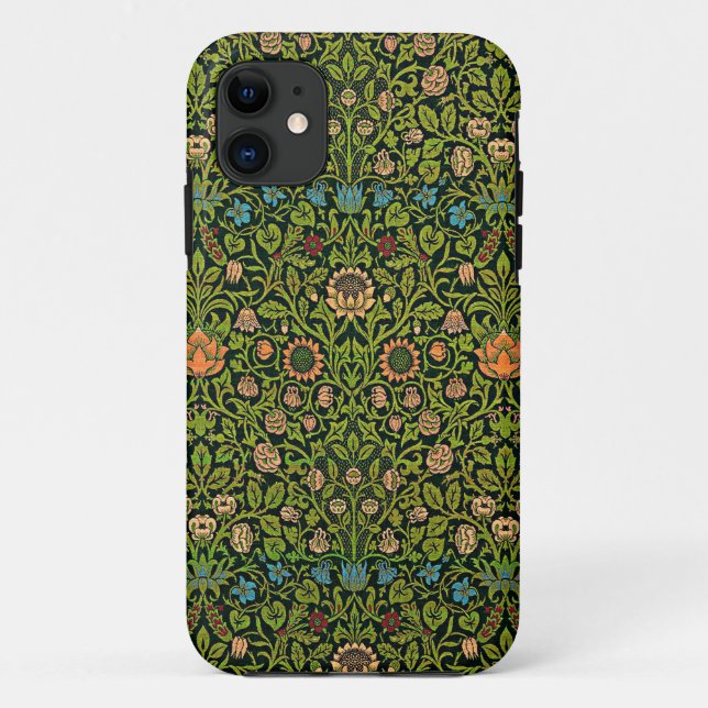 William Morris - Columbine, dunkelgrün, Case-Mate iPhone Hülle (Rückseite)