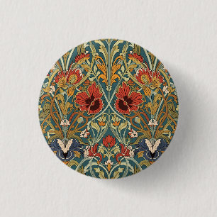 William Morris Compton Floral Art Nouveau Muster Button