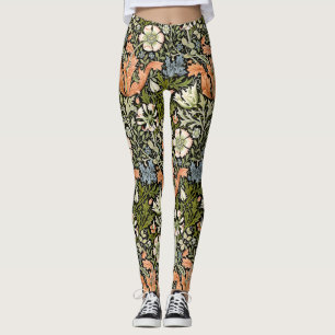 William Morris Compton Floral Art Nouveau Muster Leggings