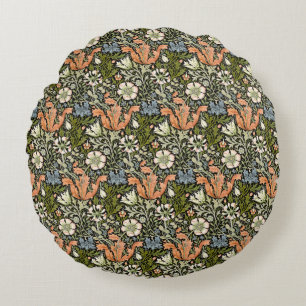 William Morris Compton Floral Art Nouveau Muster Rundes Kissen