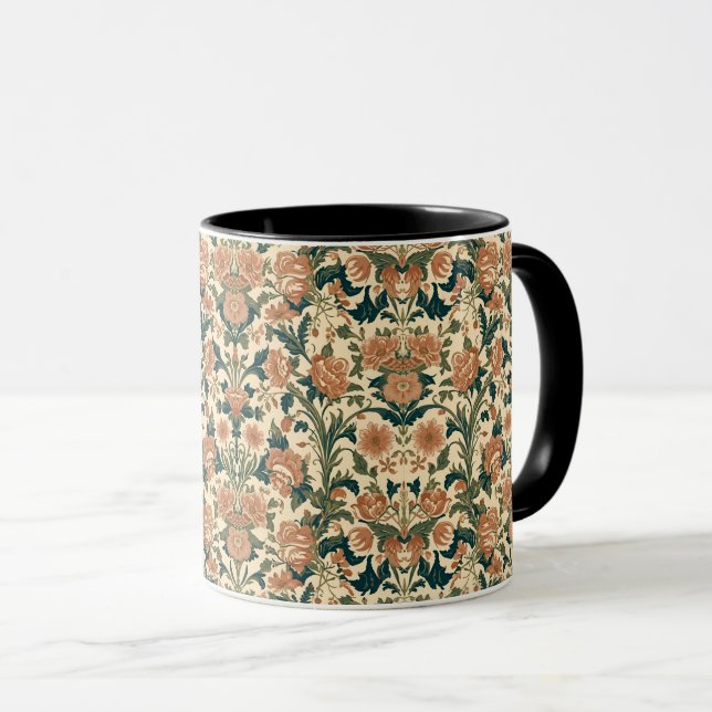 William Morris Compton Floral Art Nouveau Muster Tasse (VorderseiteRechts)