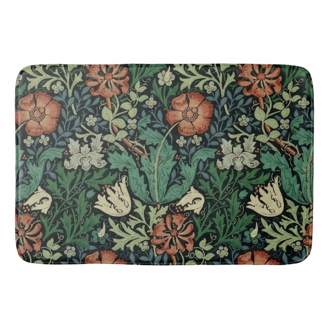 William Morris Compton Floral Art Nouveau Pattern Badematte (Vorderseite)