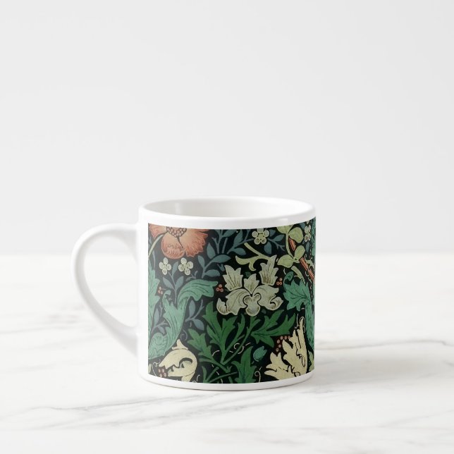 William Morris Compton Floral Art Nouveau Pattern Espressotasse (Links)