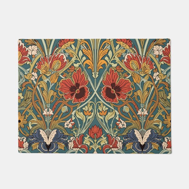 William Morris Compton Floral Art Nouveau Pattern Fußmatte (Vorderseite)