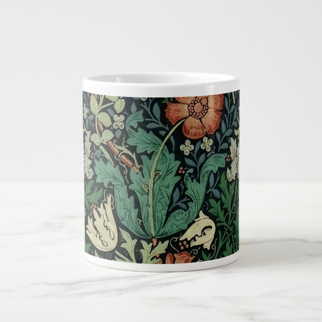 William Morris Compton Floral Art Nouveau Pattern Jumbo-Tasse (Vorderseite)