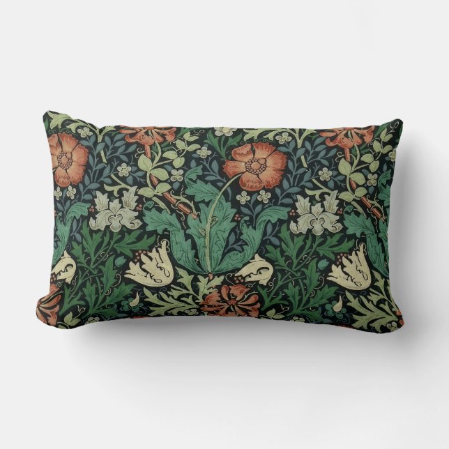 William Morris Compton Floral Art Nouveau Pattern Lendenkissen (Vorderseite)