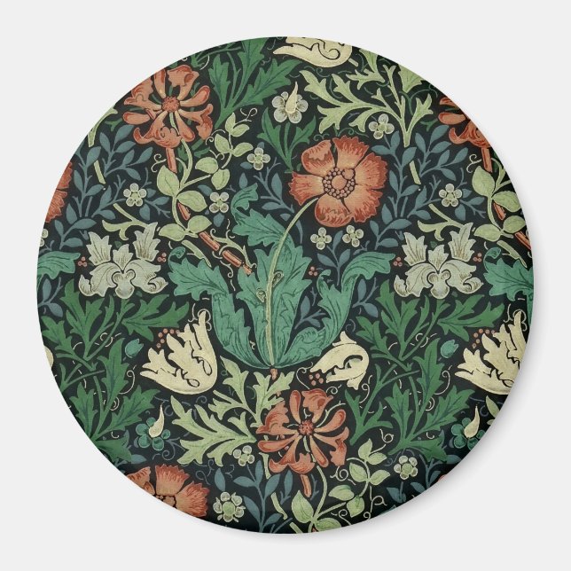 William Morris Compton Floral Art Nouveau Pattern Magnet (Vorne)
