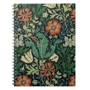 William Morris Compton Floral Art Nouveau Pattern Notizblock