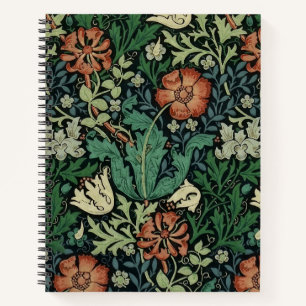 William Morris Compton Floral Art Nouveau Pattern Notizbuch