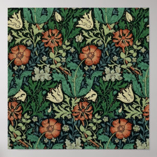 William Morris Compton Floral Art Nouveau Pattern Poster