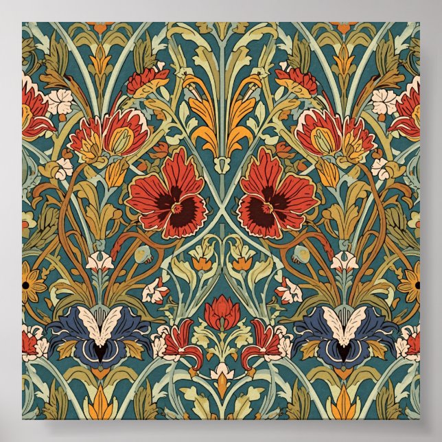 William Morris Compton Floral Art Nouveau Pattern Poster (Vorne)