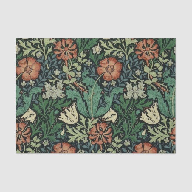 William Morris Compton Floral Art Nouveau Pattern Seidenpapier (Vorderseite)