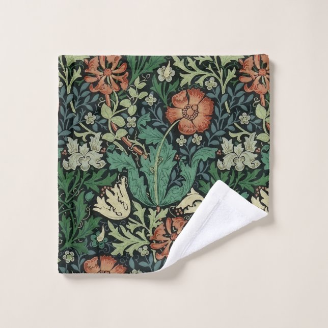 William Morris Compton Floral Art Nouveau Pattern Waschlappen (Waschlappen)
