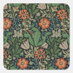 William Morris Compton Wallpaper Classic Quadratischer Aufkleber