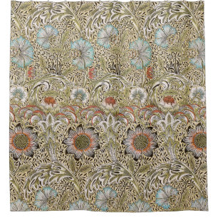 William Morris Corncockle Botanische Weinrebe Flor Duschvorhang