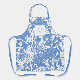 William Morris Cornflower Blue Floral Monogram Schürze