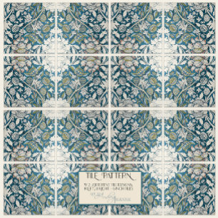 William Morris Craftsman-Ära Vintage-Skizze RECHTS Fliese