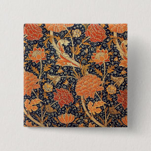 William Morris Cray Blumenmuster Vintage Button