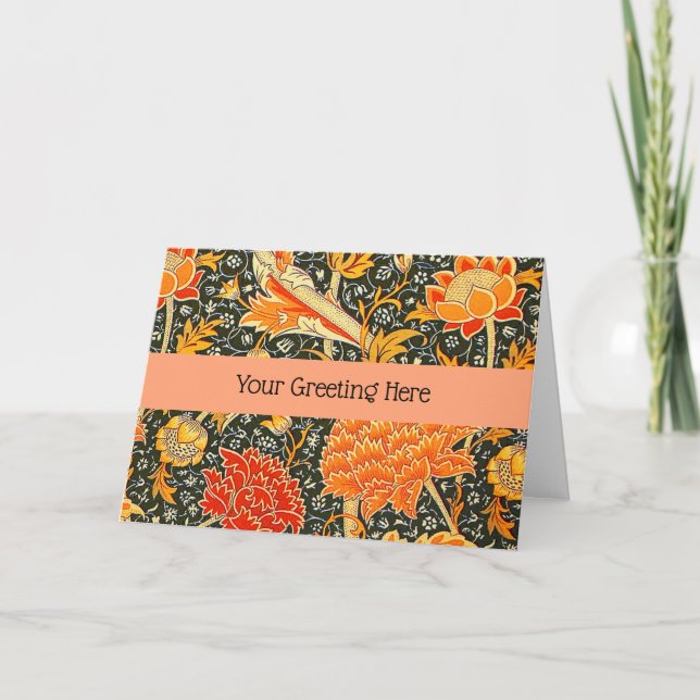 William Morris Cray Blumenmuster Vintage Dankeskarte (Vorderseite)