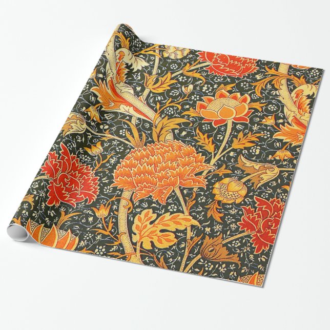 William Morris Cray Blumenmuster Vintage Geschenkpapier (Ungerollt)