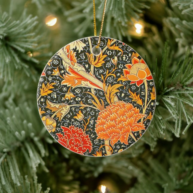 William Morris Cray Blumenmuster Vintage Keramik Ornament (Baum)