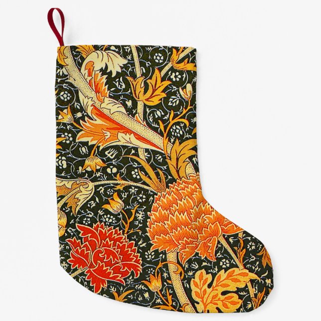 William Morris Cray Blumenmuster Vintage Kleiner Weihnachtsstrumpf (Vorderseite)