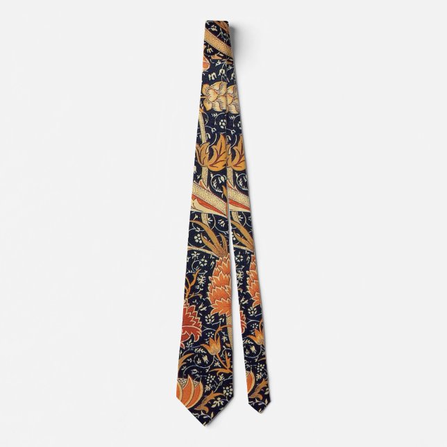William Morris Cray Blumenmuster Vintage Krawatte (Vorderseite)