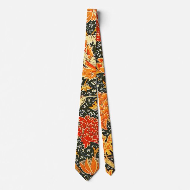 William Morris Cray Blumenmuster Vintage Krawatte (Vorderseite)