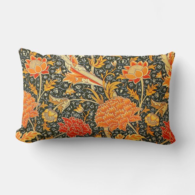 William Morris Cray Blumenmuster Vintage Lendenkissen (Vorderseite)