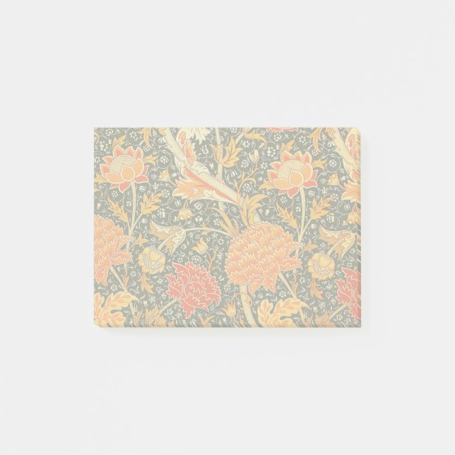 William Morris Cray Blumenmuster Vintage Post-it Klebezettel (Vorderseite)