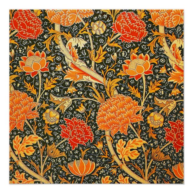 William Morris Cray Blumenmuster Vintage Poster (Vorderseite)